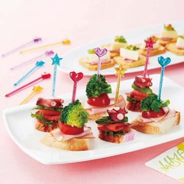 キラキラロングピック　ハート＆スター