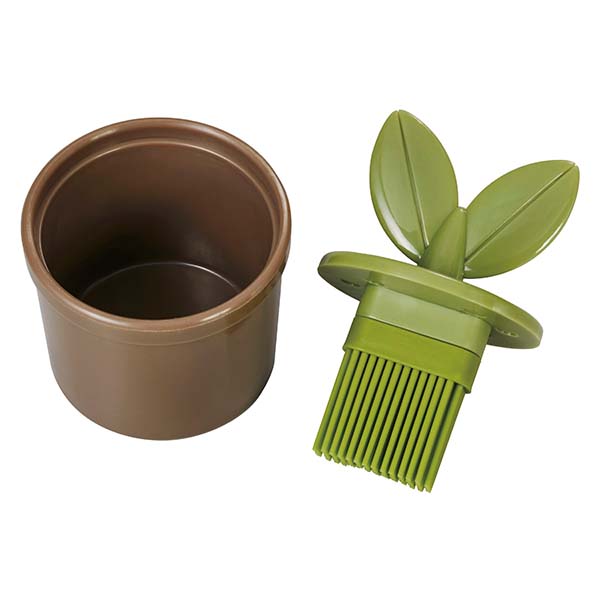 Silicone Oil Brush 'Leaves' (R) [P-3587] : TORUNE, Kitchen Tools