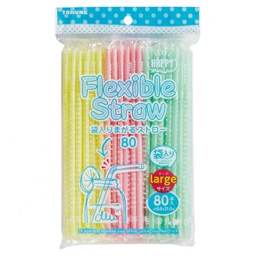 Packed Flexible Straw 80P [L] 21cm