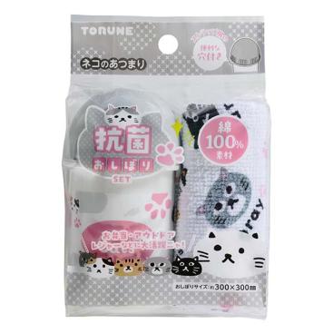 Towel & Anti-Bacterial Case Set \'Cats Assortment\'