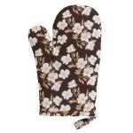 KITCHEN MITTEN 'Brown Flower'