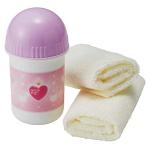 Towel & Anti-Bacterial Case Set 'Princess Heart'